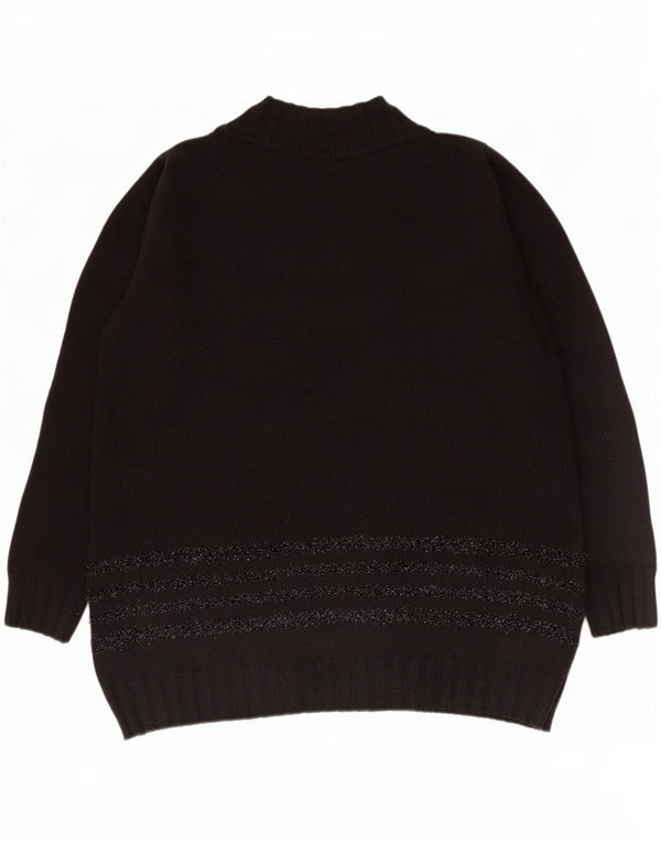 Marina Rinaldi Pull col en V pour femme UK 10 Petit Noir Rayé
