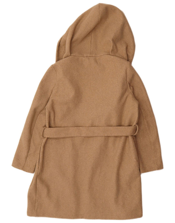Zara Manteau surdimensionné à capuche pour femme UK 10 Petit polyester beige