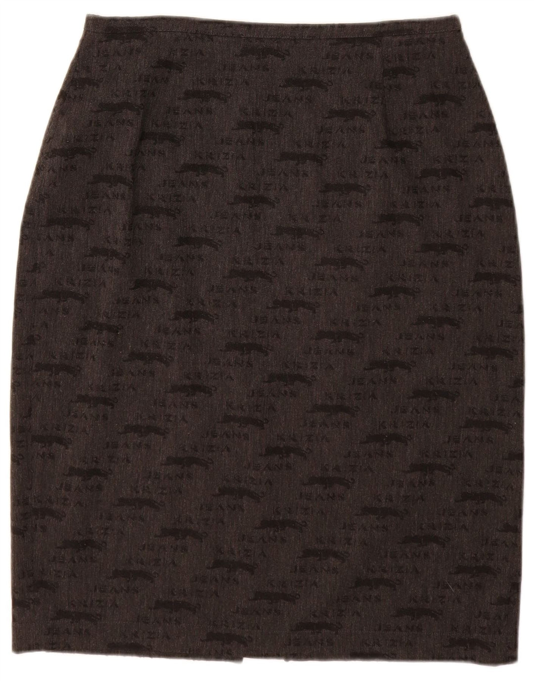 KRIZIA JEANS Jupe crayon graphique pour femme UK 12 Medium W28 Gris