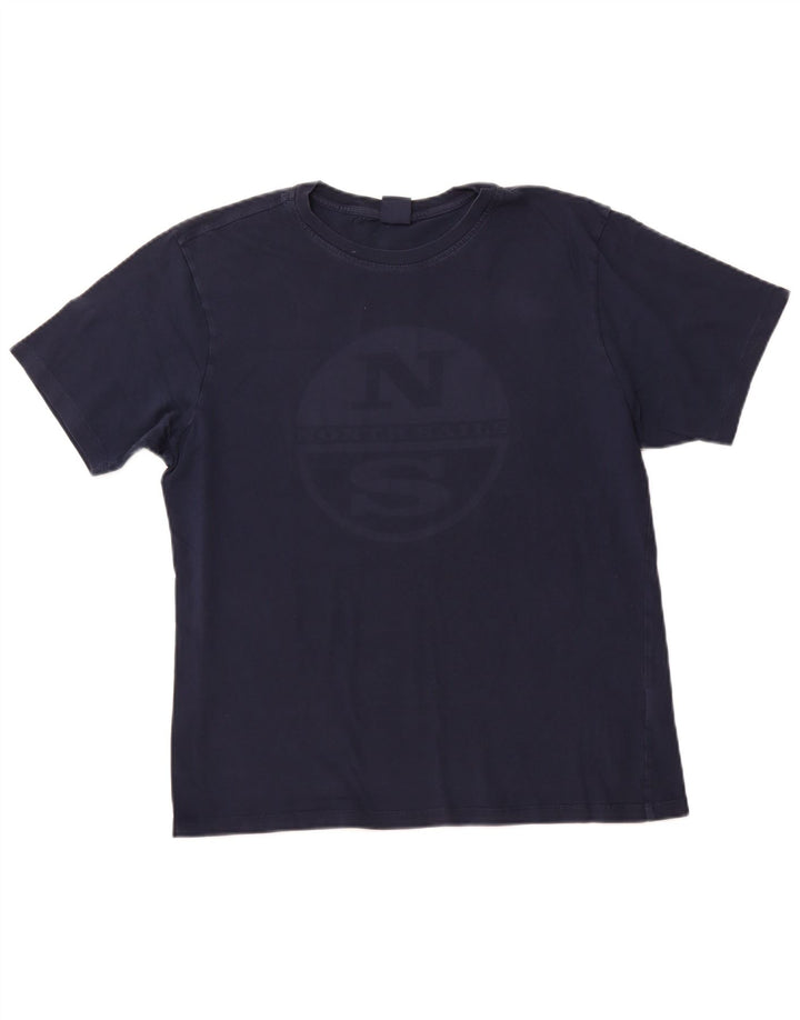 NORTH SAILS T-Shirt Graphique Homme Bleu Marine Moyen Coton