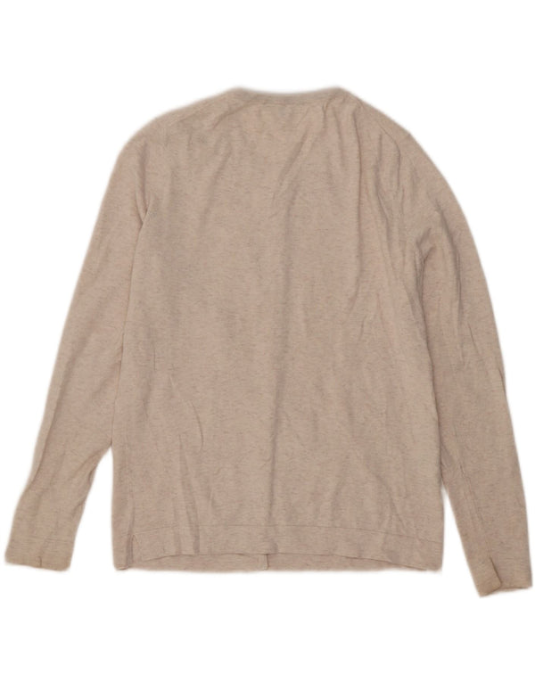 Laura Ashley Pull cardigan surdimensionné pour femme UK 10 Petit beige moucheté