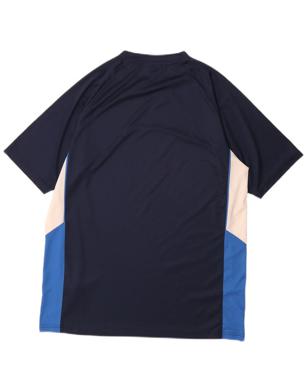 Nike Mens Fit Dry T-Shirt Top UK 42/44 Large Bleu Marine Colorblock