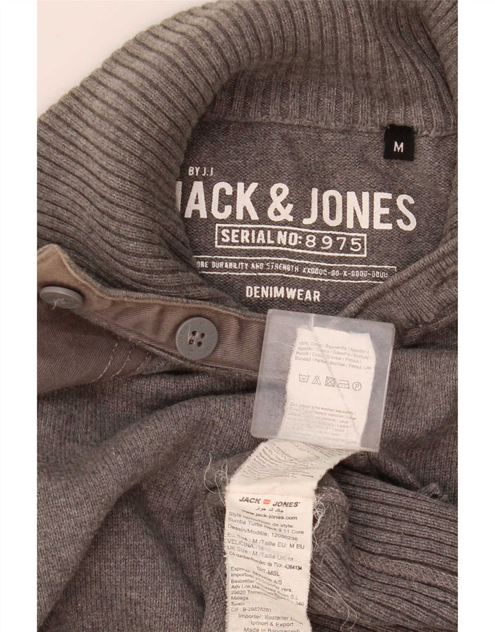 Jack & Jones Pull Col Boutonné Homme Gris Moyen