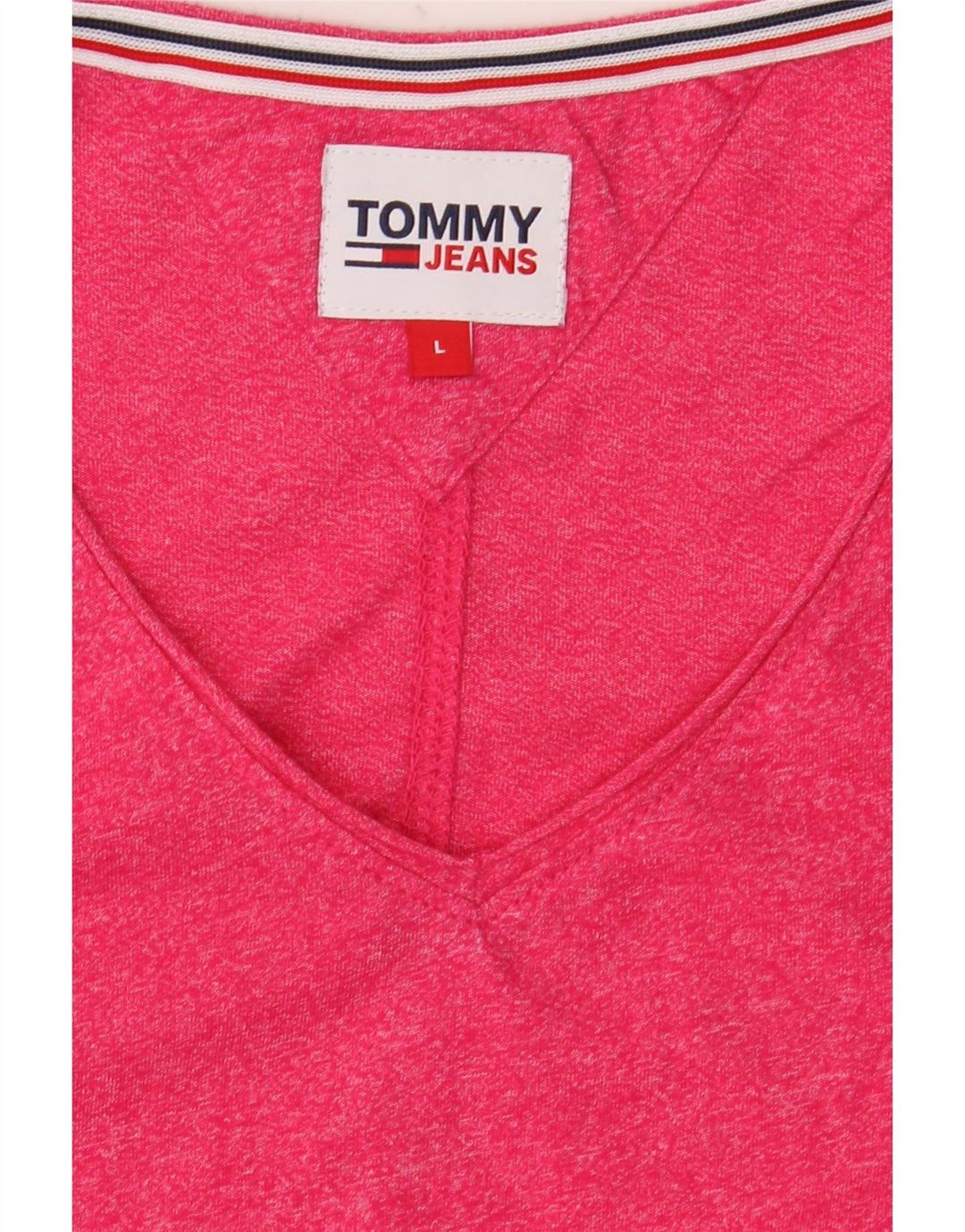 Tommy Hilfiger T-Shirt Homme Haut Large Rose Moucheté
