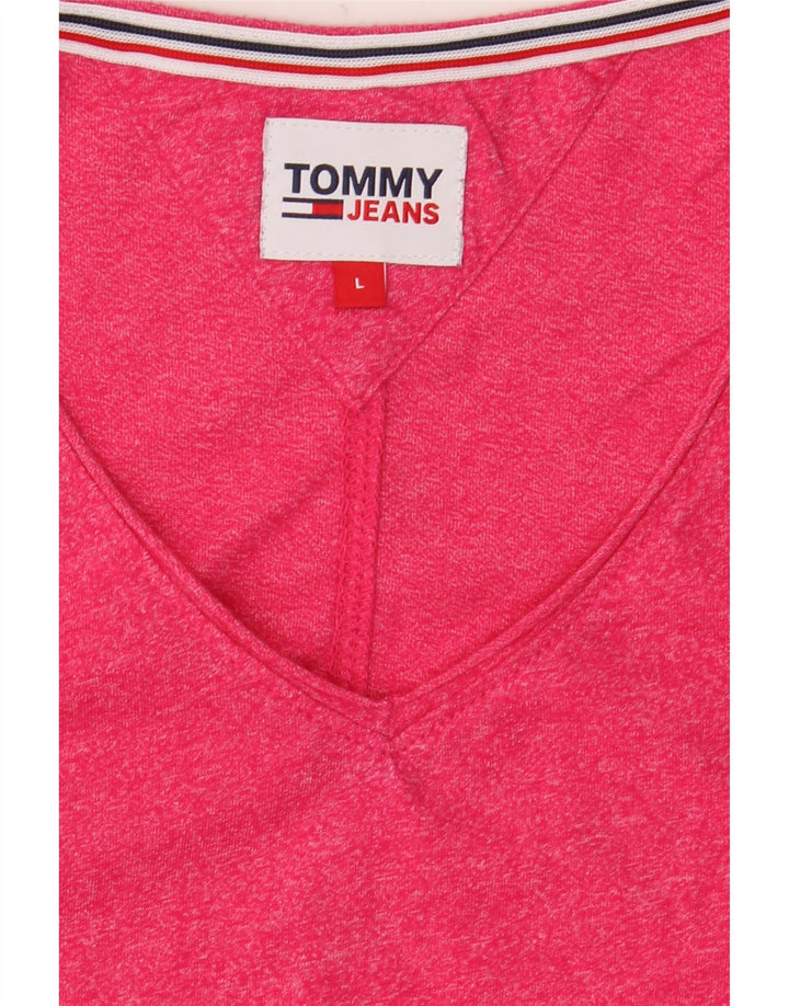 Tommy Hilfiger T-Shirt Homme Haut Large Rose Moucheté