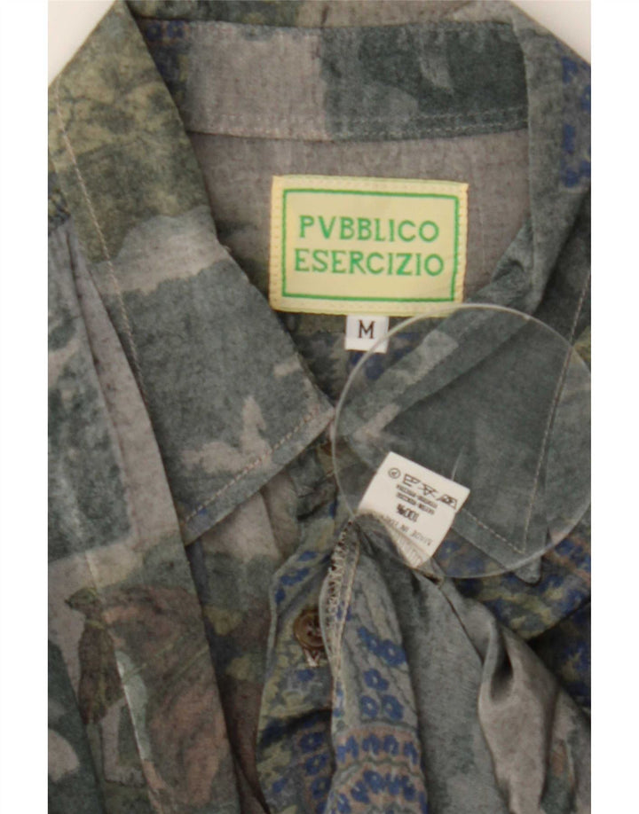 Chemise vintage à motif abstrait pour homme, rayonne multicolore moyenne