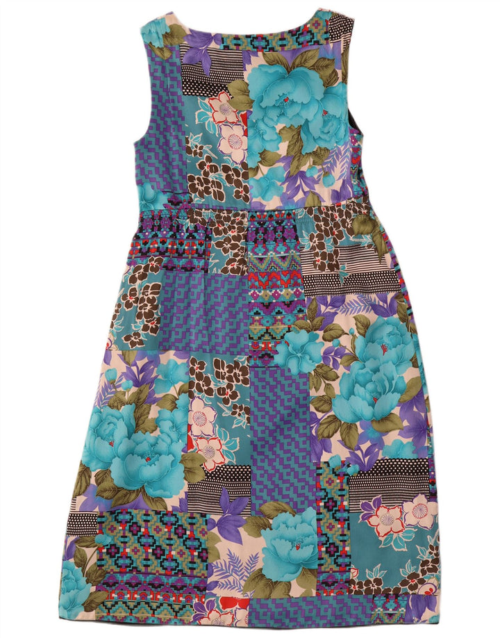 Monsoon Robe Empire sans manches pour femme UK 10 Petit patchwork multicolore