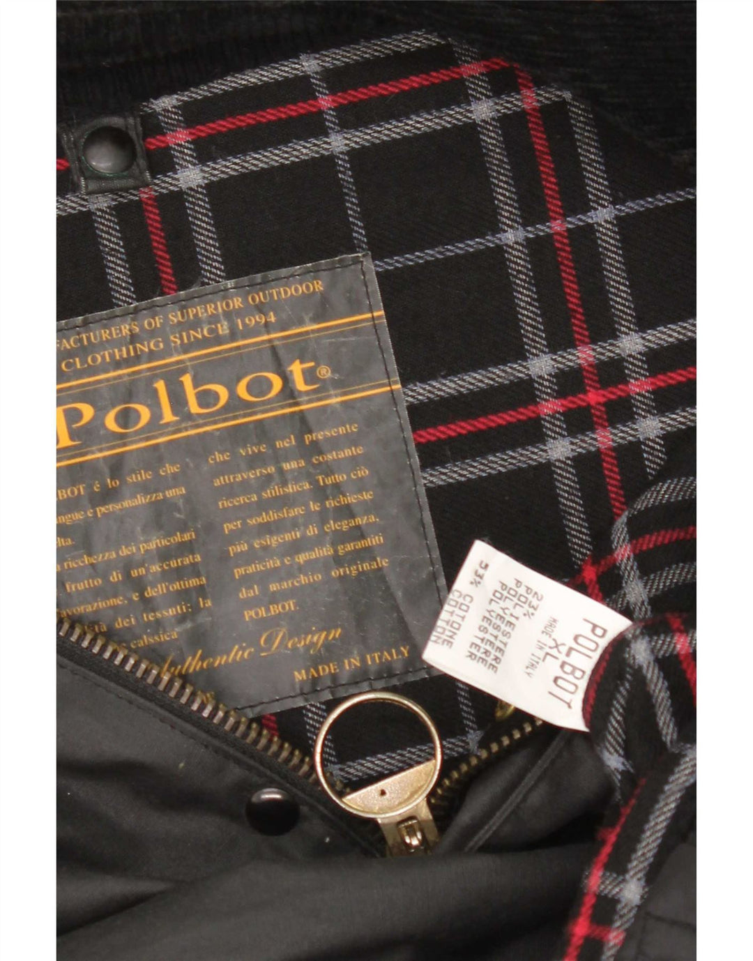Polbot Veste en coton ciré pour homme UK 42 XL Noir