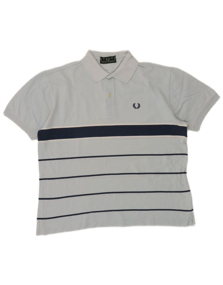 Fred Perry Polo Homme Bleu Moyen Rayé Coton