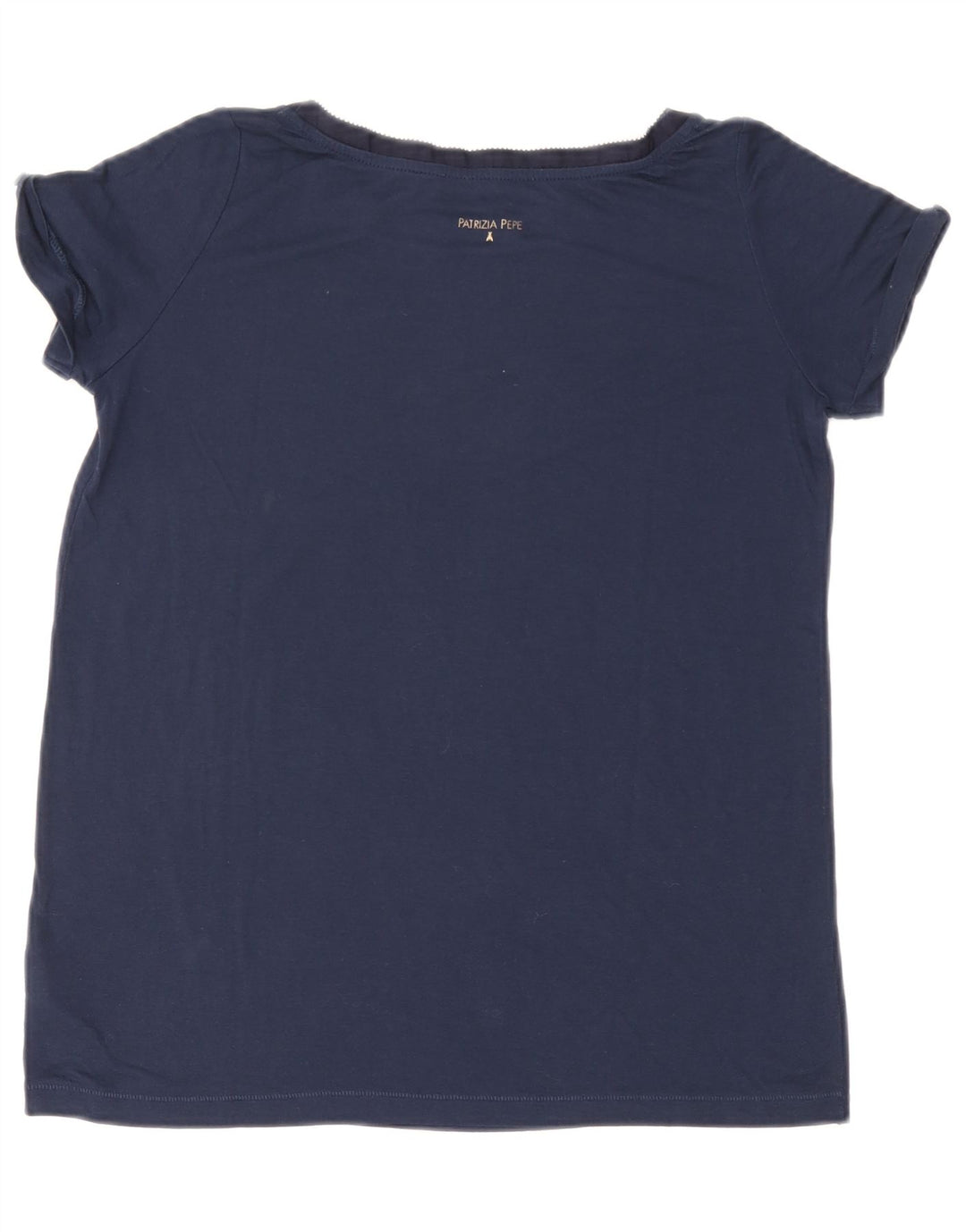 PATRIZIA PEPE T-shirt surdimensionné pour femme US 0 XS Bleu marine Viscose