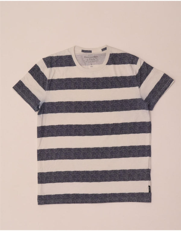 ABERCROMBIE & FITCH T-shirt pour homme en coton rayé bleu petit