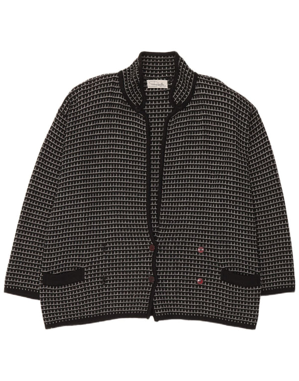 Settebello Cardigan Homme Pull XL Noir Carreaux Acrylique