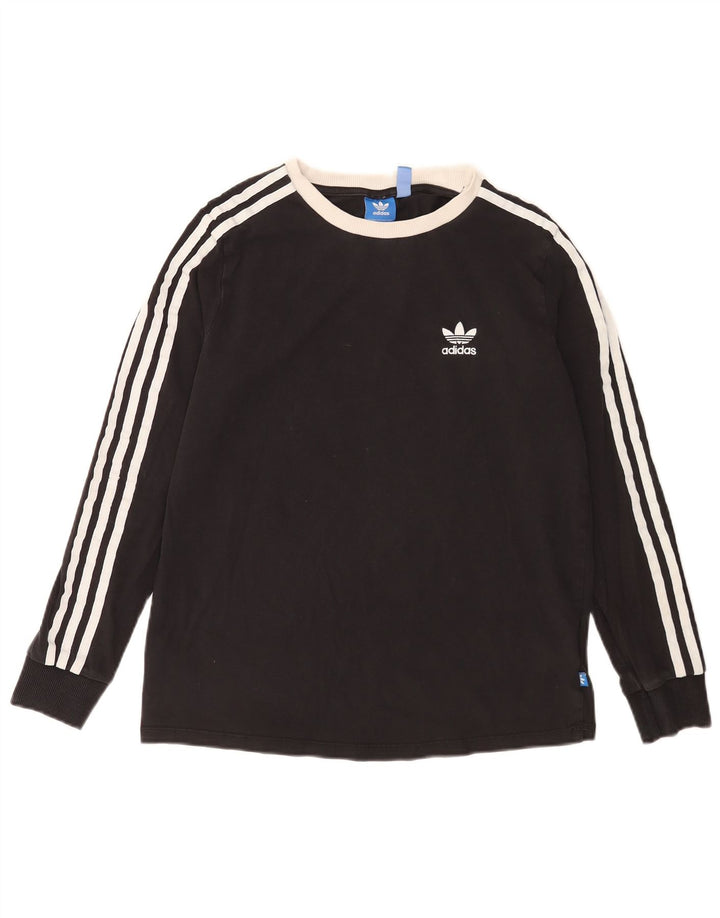 Adidas Haut à manches longues pour femme UK 14 Coton noir moyen