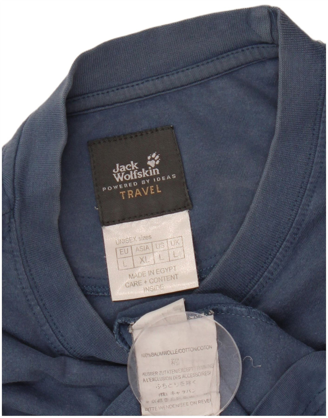 JACK WOLFSKIN T-Shirt Graphique Homme Grand Bleu Marine Coton