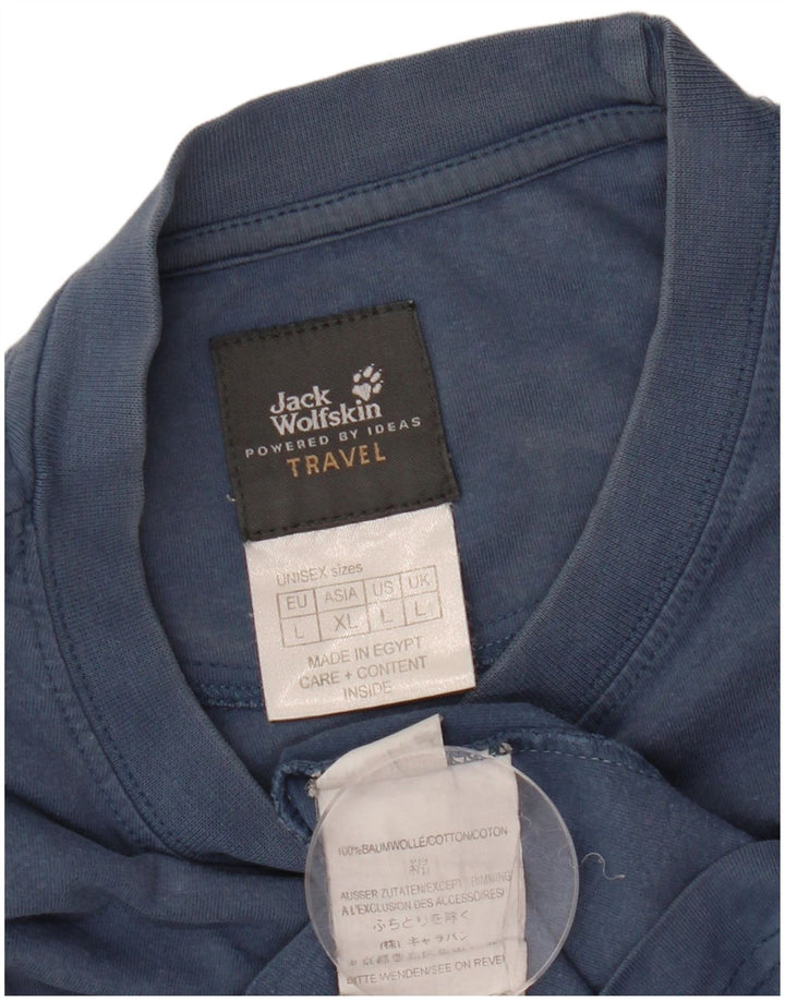 JACK WOLFSKIN T-Shirt Graphique Homme Grand Bleu Marine Coton