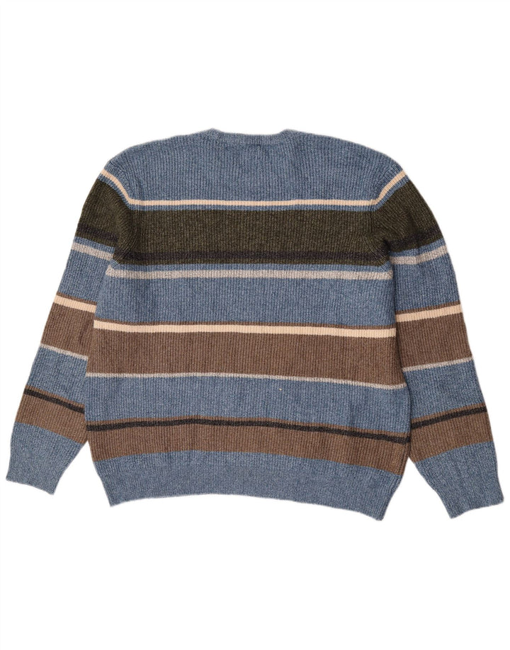 Marks & Spencer Pull à col rond pour homme 2XL en polyamide rayé bleu