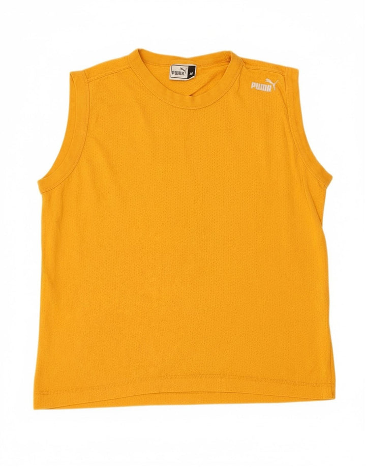 PUMA Mens Graphic Vest Top Medium Yellow Cotton
