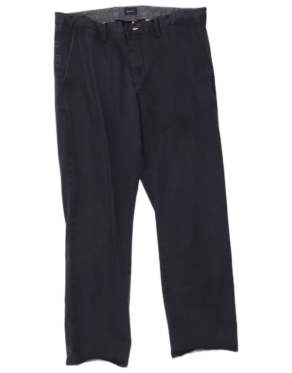 Gant Pantalon Chino Droit Homme W38 L32 Bleu Marine Coton