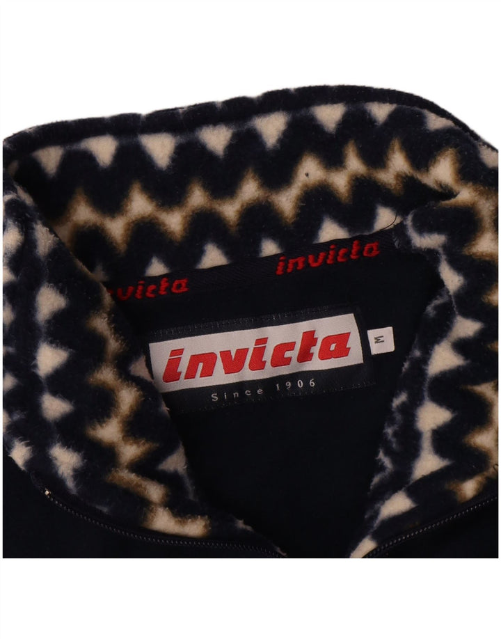 Invicta Pull polaire à col zippé pour homme Bleu marine moyen géométrique