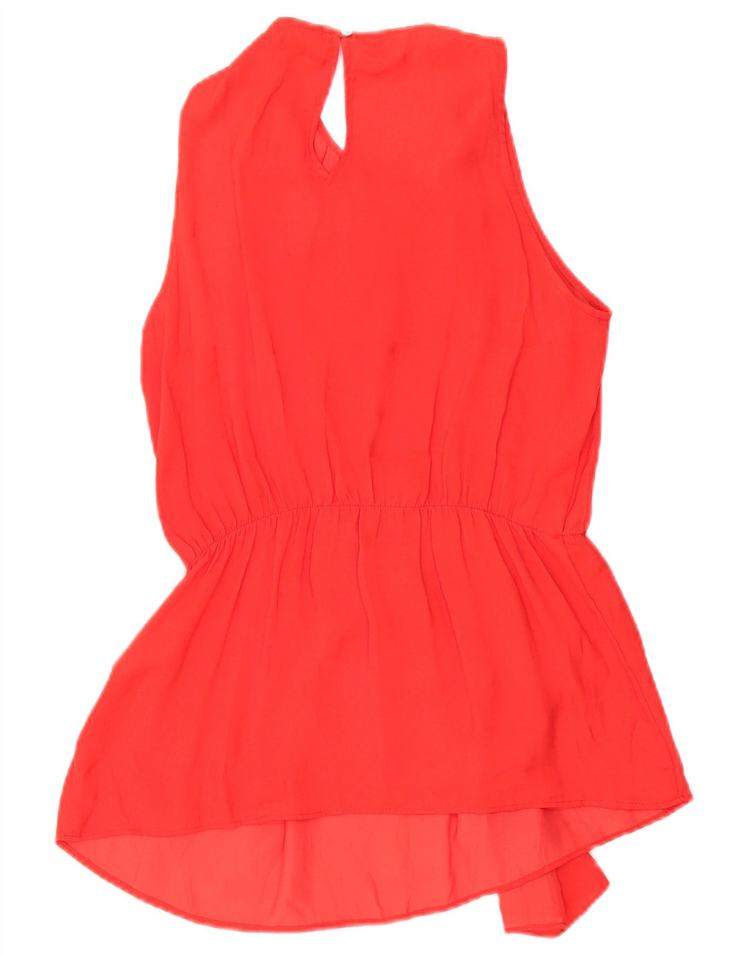 Zara Femme Chemisier sans manches Top UK 14 Polyester Rouge Moyen