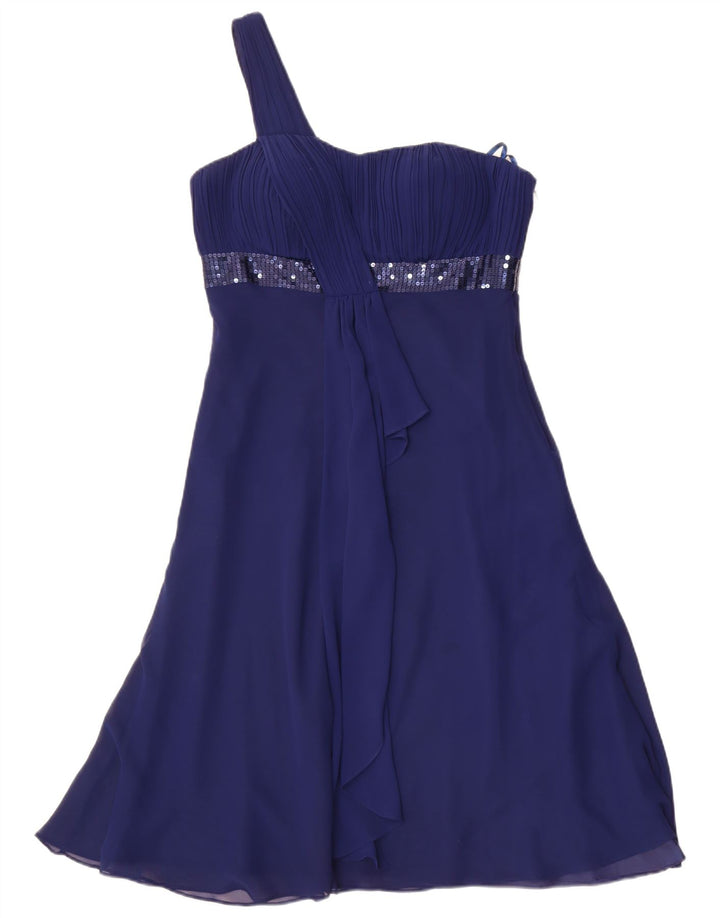 Debut Robe asymétrique pour femme UK 42 Bleu moyen Polyester