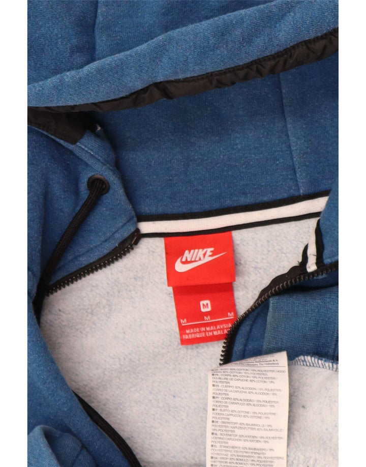 Nike Sweat à capuche zippé en coton color block bleu moyen pour homme