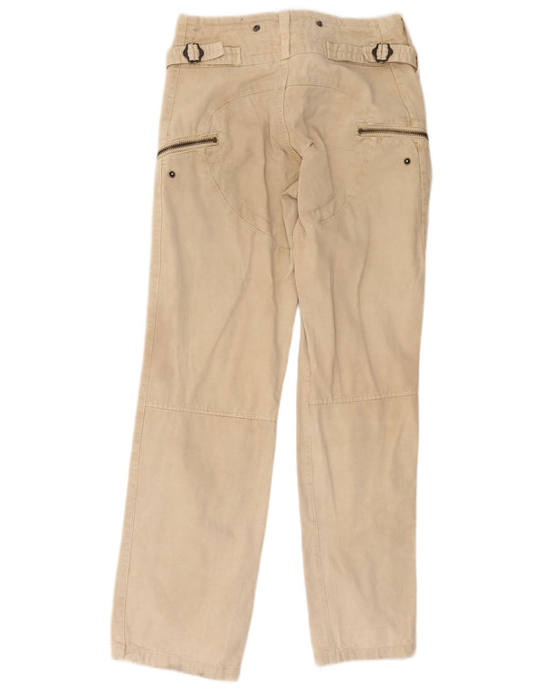 Pantalon Cargo Droit Homme Vintage IT 44 XS W30 L31 Coton Beige