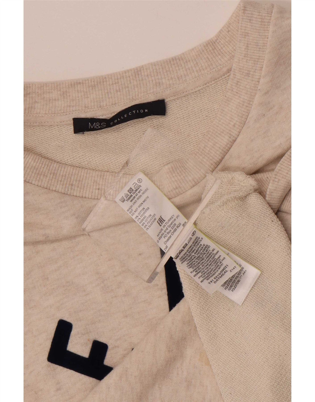 Marks & Spencer Sweat-shirt graphique pour femme UK 12 Beige moyen floral