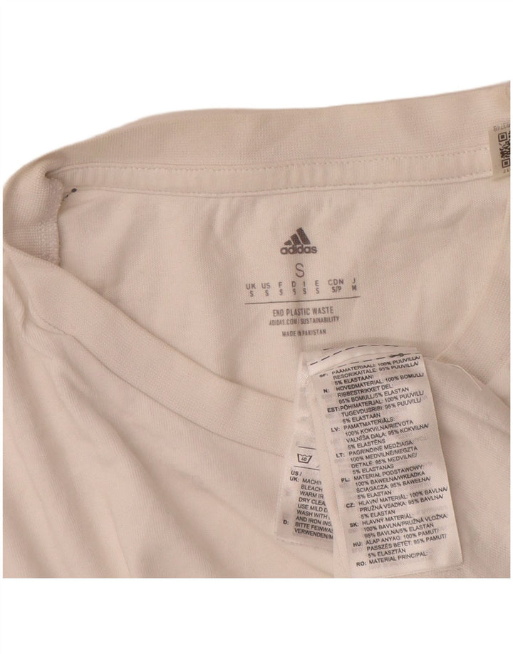 Adidas T-shirt graphique pour hommes, petit haut en coton blanc