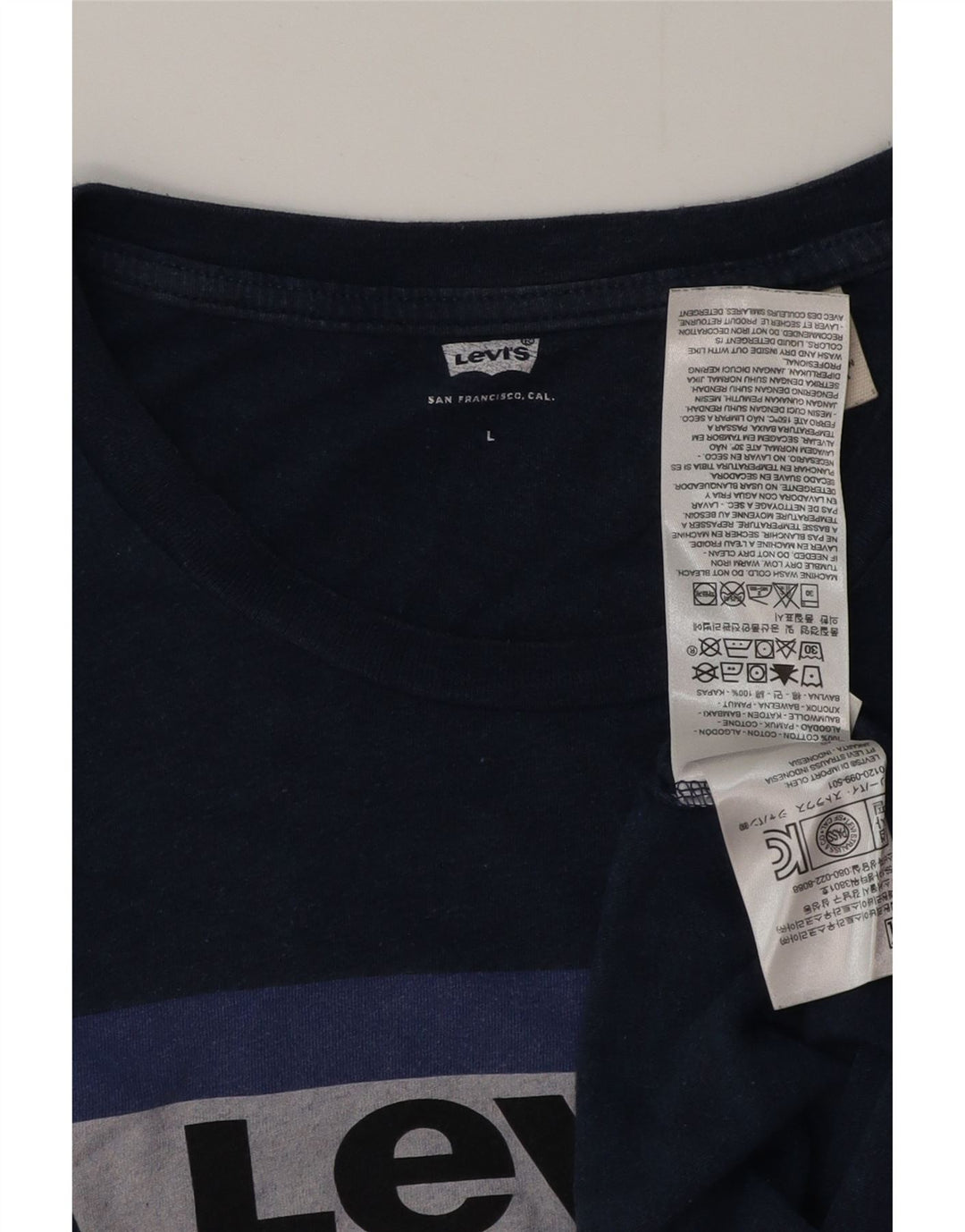Levi's T-Shirt Graphique Homme Bleu Marine Large Coton