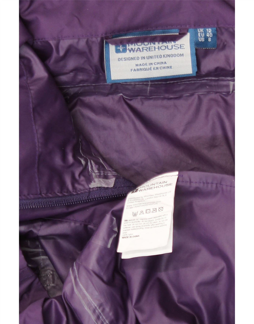 Mountain Warehouse Veste de pluie pour femme UK 12 Medium Violet Nylon