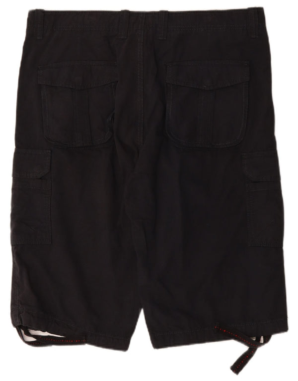 vintage Mens Cargo Shorts IT 52 XL W38 Bleu Marine Coton