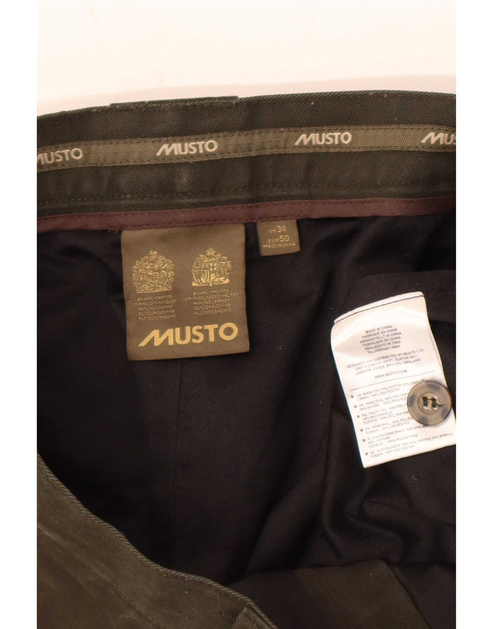 Musto Pantalon capri d'équitation pour homme EU 50 Large W34 L21 Kaki Polyester