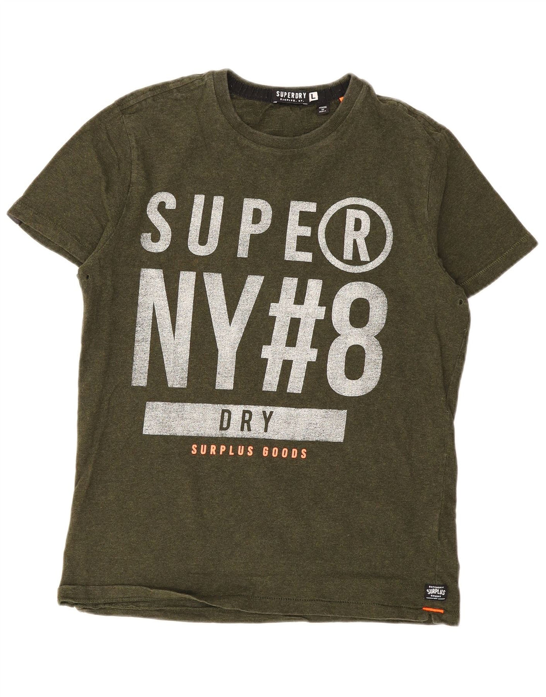 Superdry T-Shirt Graphique Homme Kaki Large Coton