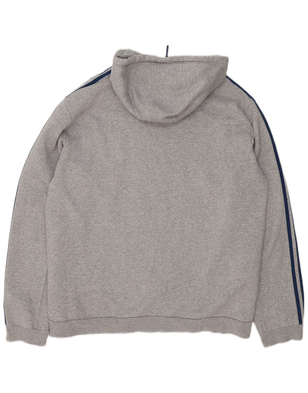 Adidas Pull à capuche zippé pour homme 2XL en coton moucheté gris