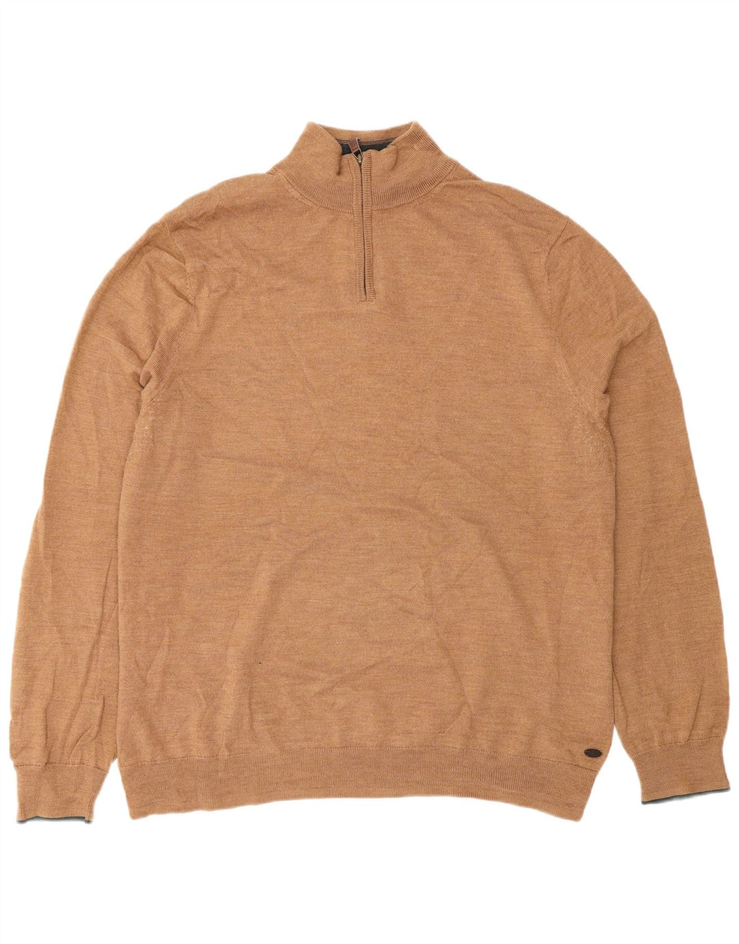 Pull White Stuff Homme Col Zippé 2XL Laine Marron
