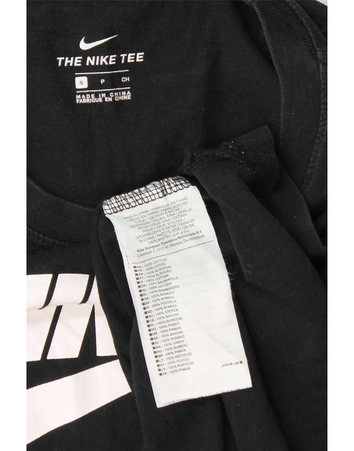 Nike Haut graphique à manches longues pour femme UK 10 Petit coton noir