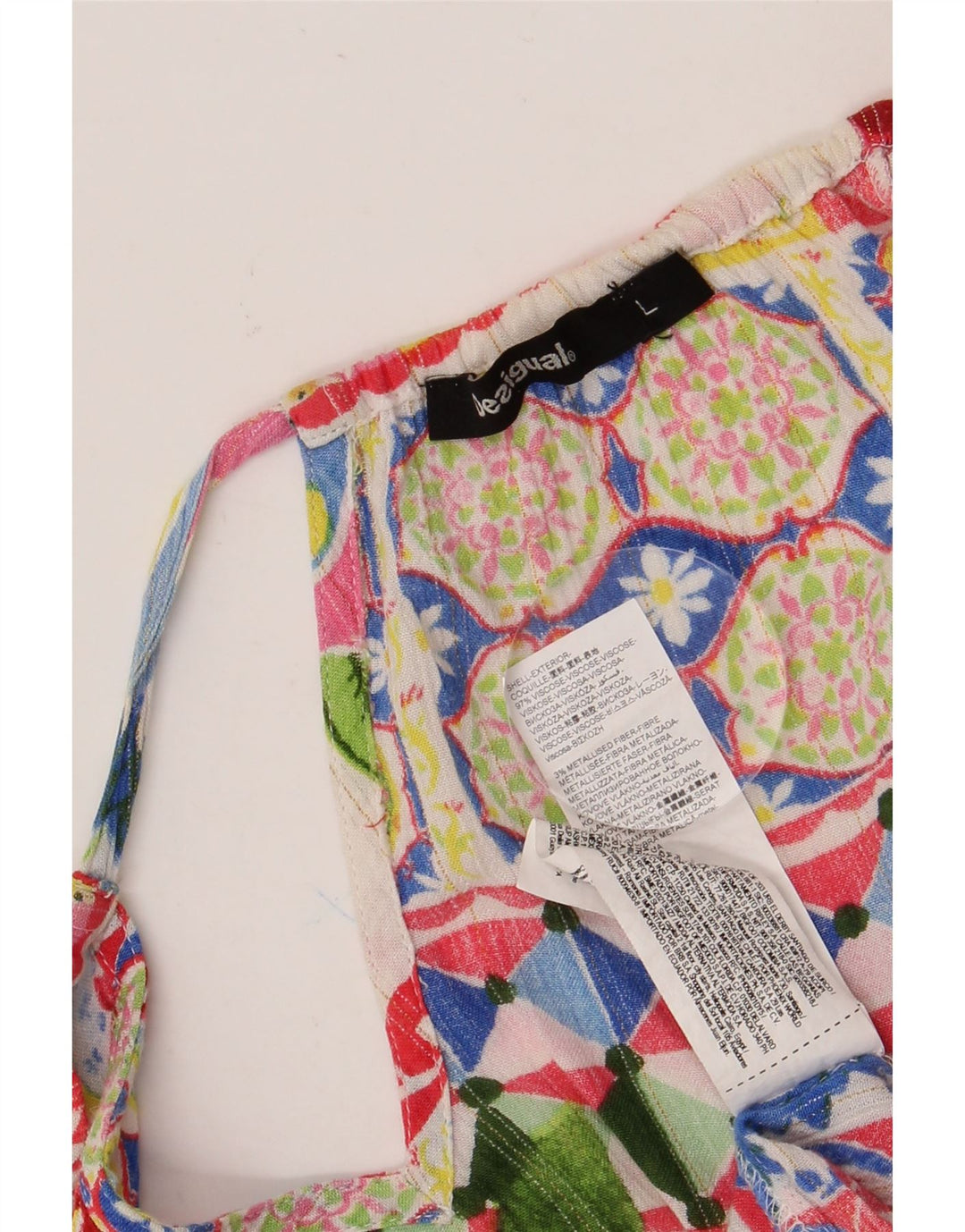 DESIGUAL Chemisier surdimensionné pour femme UK 46 Grand motif floral multicolore