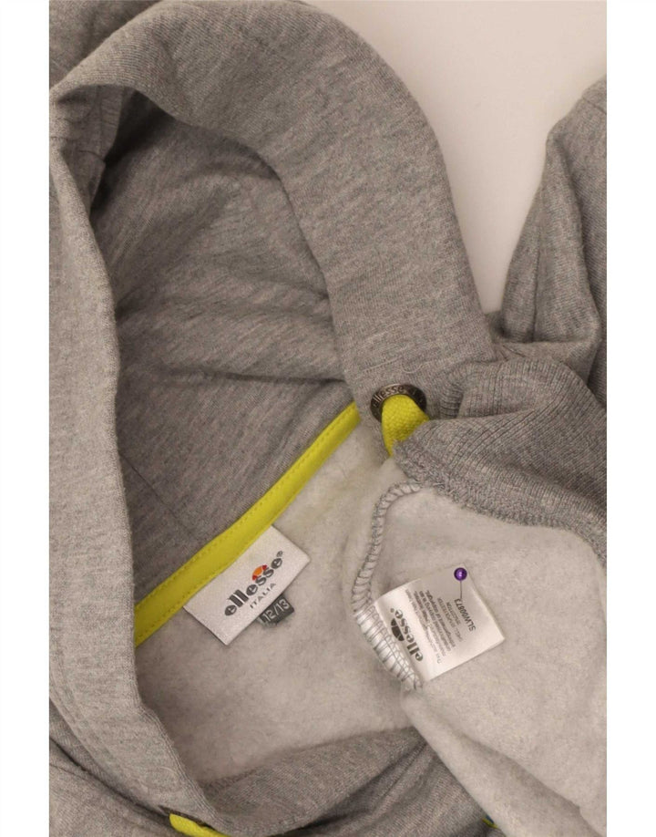 Ellesse Pull à capuche graphique pour garçon 12-13 ans Gris Polyester