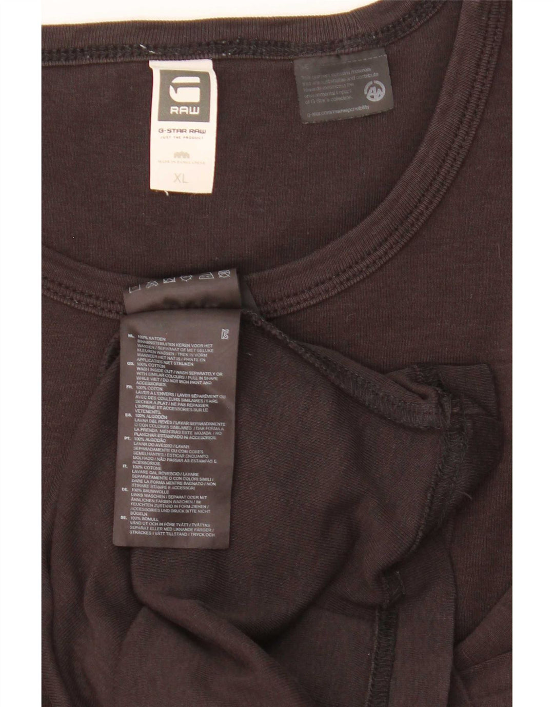 G-Star Homme Top Manches Longues XL Noir Coton