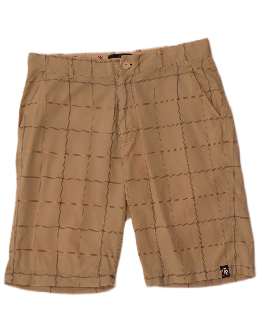 Converse Short Chino Homme Medium W32 Beige à Carreaux Coton