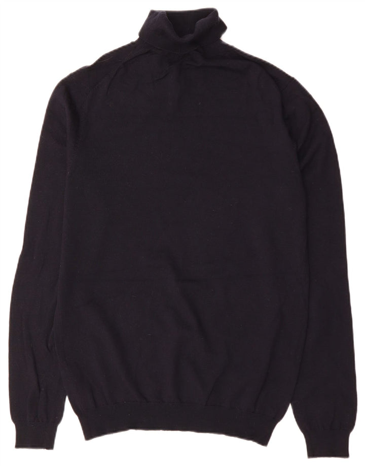 Reiss Pull Col Roulé Homme Bleu Marine Moyen Laine