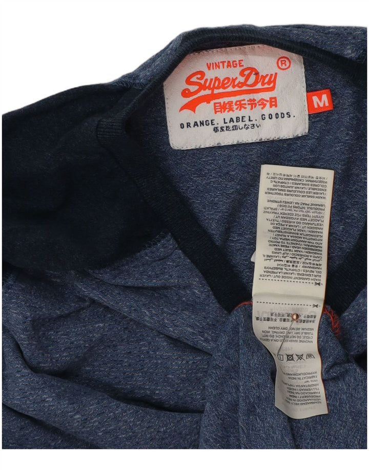 Superdry Haut à Manches Longues en Coton Colorblock Bleu Moyen Homme