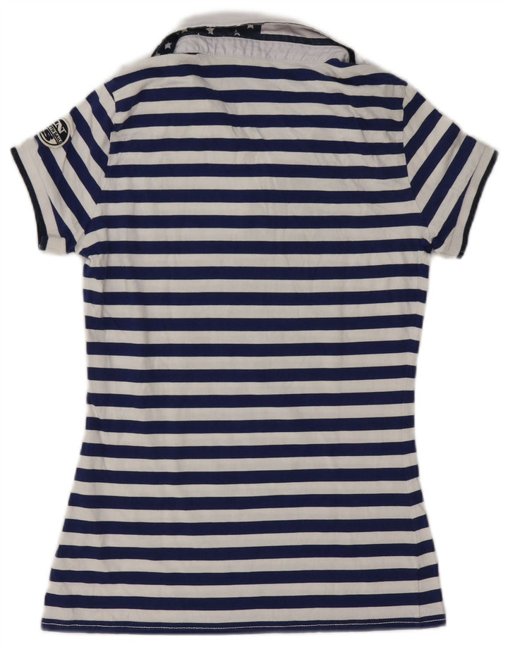 North Sails Polo Femme UK 12 Coton Rayé Bleu Marine Moyen