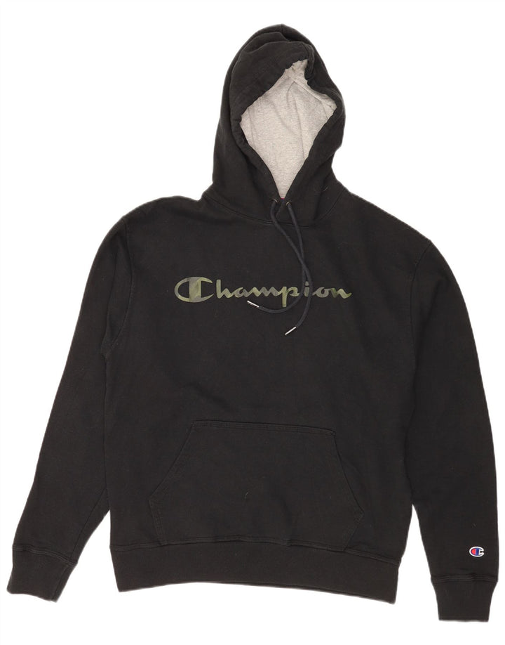 Champion Pull à Capuche Graphique Homme Noir Moyen Coton