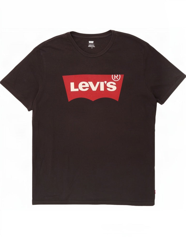 Levi's T-Shirt Graphique Homme Noir Large Coton