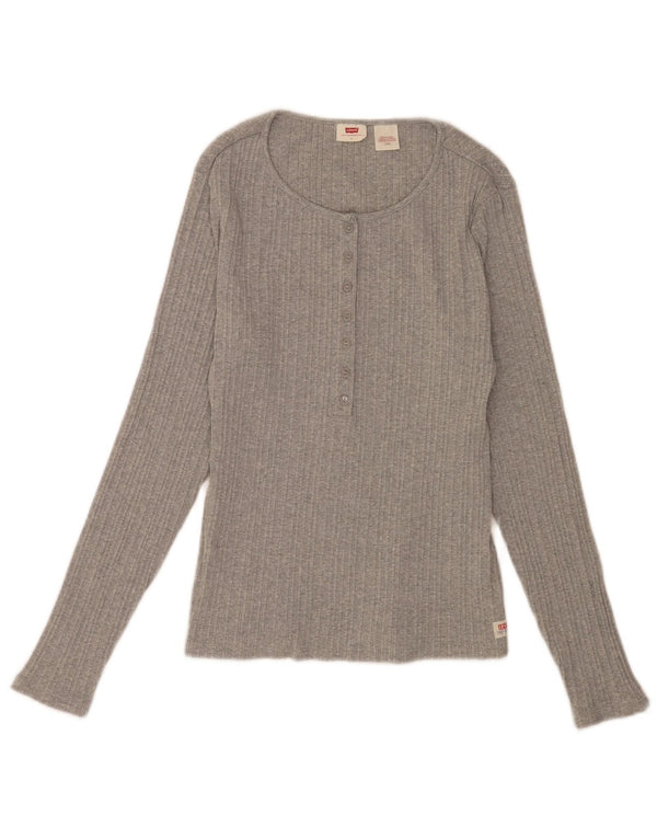 Levi's Haut Regular Manches Longues Femme UK 14 Large Gris