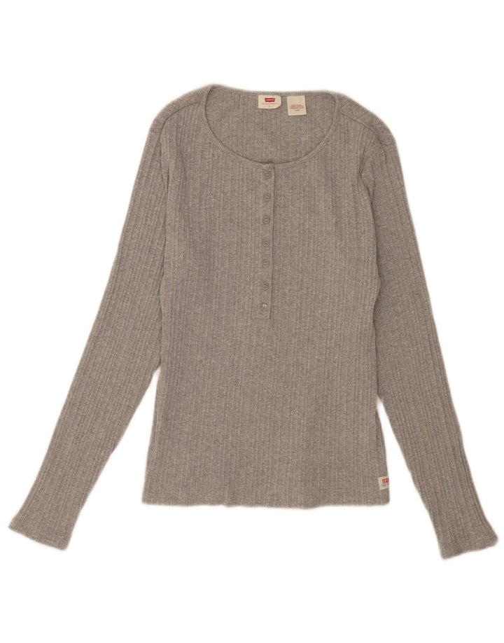 Levi's Haut Regular Manches Longues Femme UK 14 Large Gris