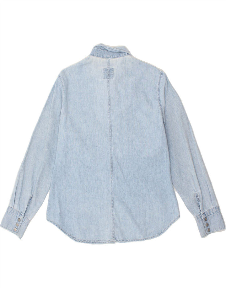 WAMPUM Womens Denim Shirt UK 10 Small Blue Cotton Vintage Wampum and Second-Hand Wampum from Messina Hembry 