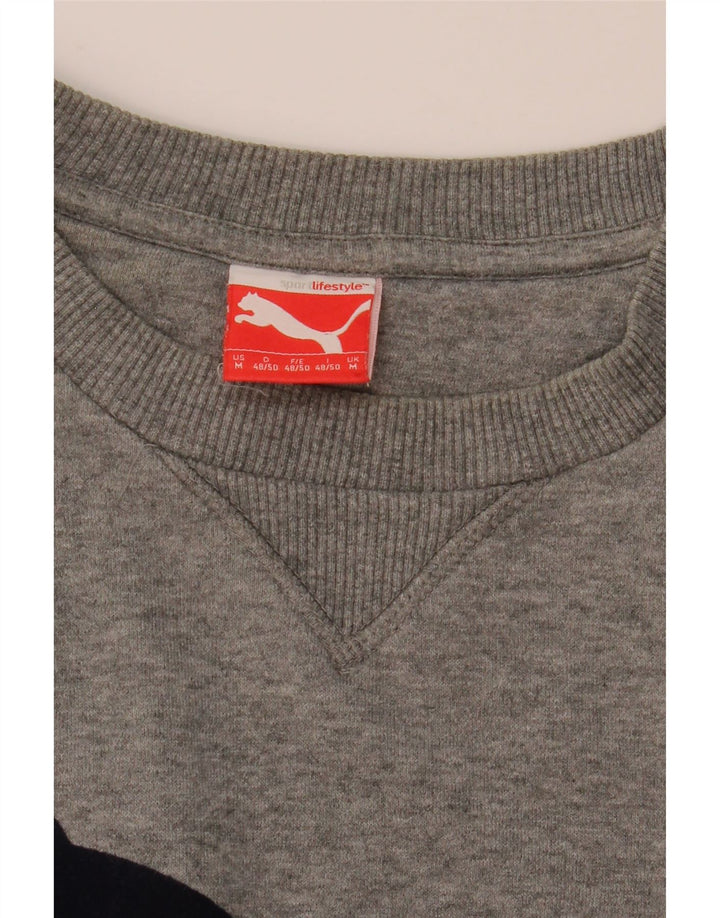 Puma Sweat-Shirt Graphique Homme Gris Moyen Moucheté